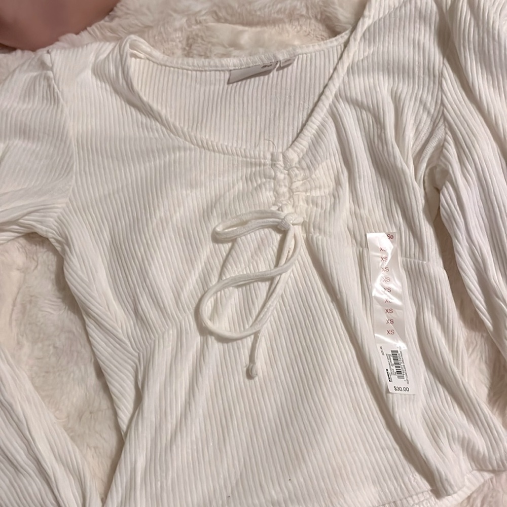 Cute chic white shirt with bow